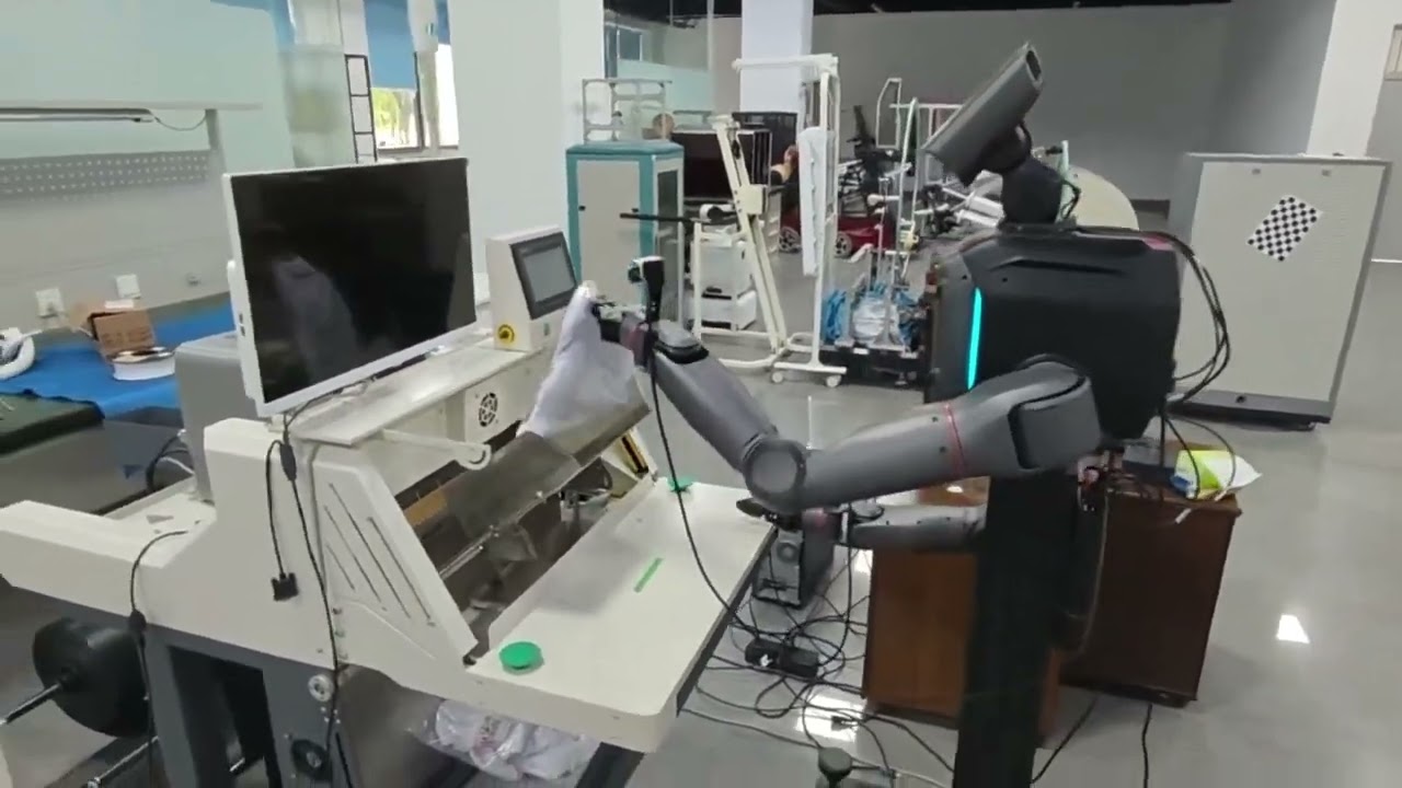 TRON2 robot performing a garment manipulation task
